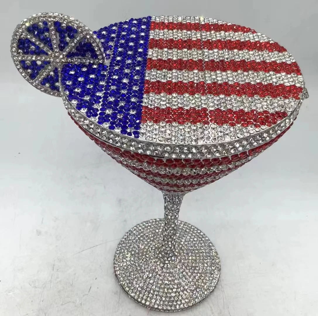 XIYUAN Lady jewels American Flag Gems Minaudiere Rhinestones Evening Clutches Women Party Bag Bridal Clutch Purse For Wedding
XIYUAN Lady jewels American Flag Gems Minaudiere Rhinestones Evening Clutches Women Party Bag Bridal Clutch Purse For Wedding