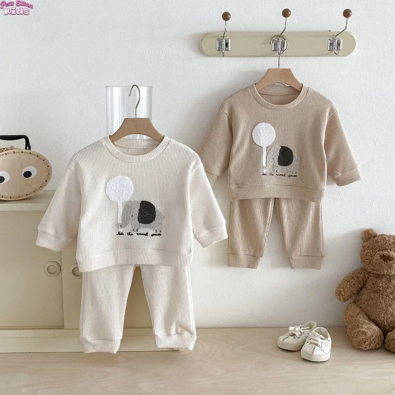 Toddler Girls Clothes 0-4Y Baby Boy Cotton Waffle Knit 2Pcs Set Elephant Applique Top and Striped Pants Soft Casual Daily Outfit
Toddler Girls Clothes 0-4Y Baby Boy Cotton Waffle Knit 2Pcs Set Elephant Applique Top and Striped Pants Soft Casual Daily Outfit