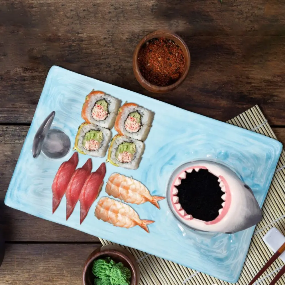 Snack Tray 3D Shark Ceramic Plate Independent Sauce Area Large Capacity Dumpling Plate Ceramic Japanese Style Food Platter Fries
Snack Tray 3D Shark Ceramic Plate Independent Sauce Area Large Capacity Dumpling Plate Ceramic Japanese Style Food Platter Fries