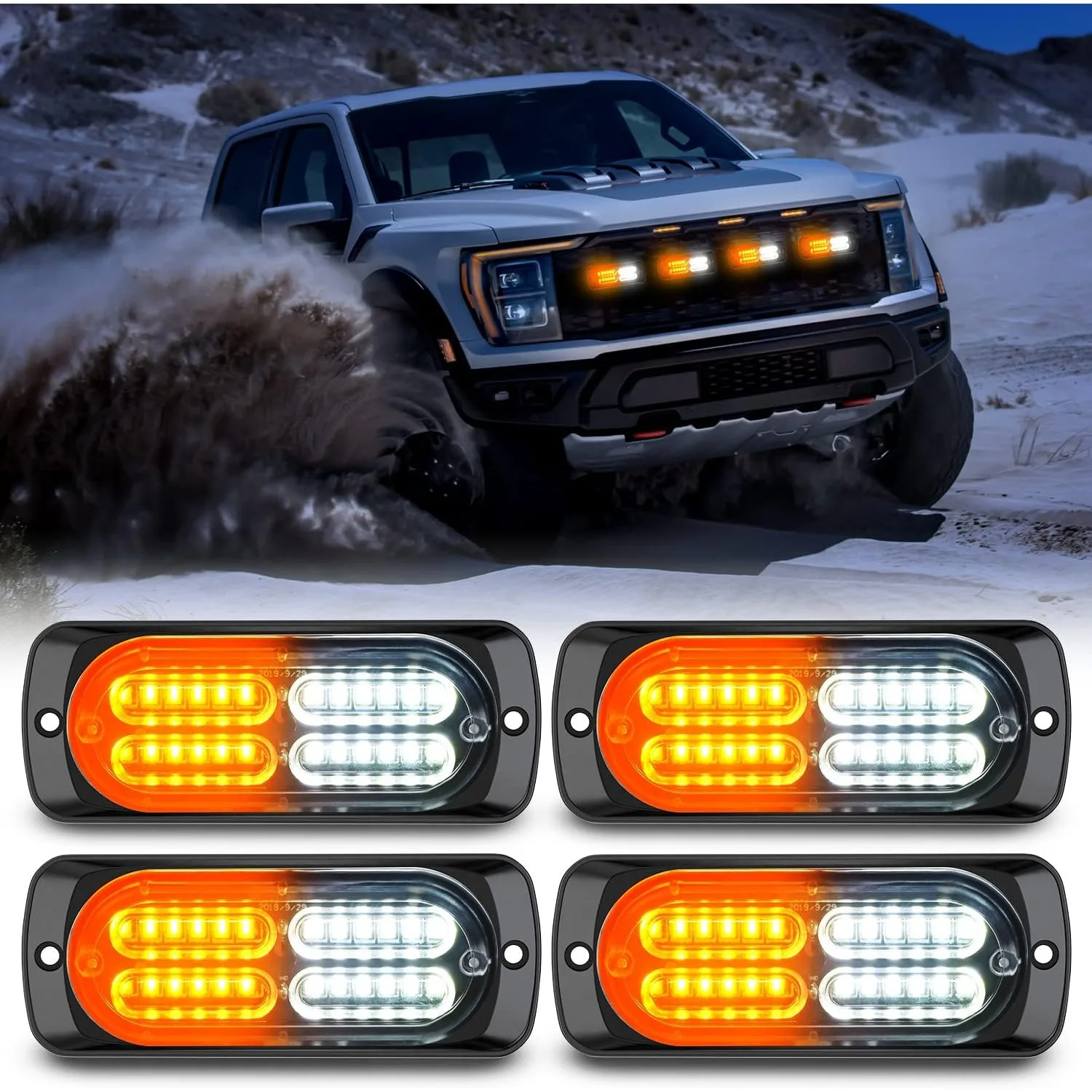 Nilight 4PCS 24LED Emergency Strobe Lights 12V 24V Amber White Surface Mount Hazard Safety Warning Sync Side Flash for Car Truck
Nilight 4PCS 24LED Emergency Strobe Lights 12V 24V Amber White Surface Mount Hazard Safety Warning Sync Side Flash for Car Truck