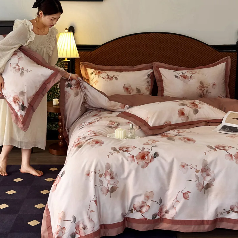 Customizable 100 French romantic Australian long-staple cotton printing four-piece led luxury bedding
Customizable 100 French romantic Australian long-staple cotton printing four-piece led luxury bedding