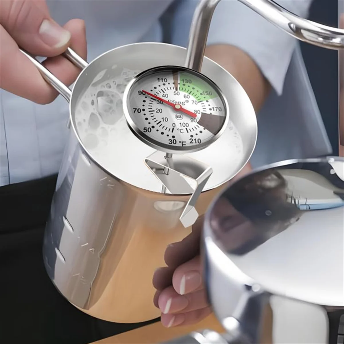 Instant Read Pocket Milk Frothing Thermometer With1 Inch Dial 5 Inch Probe Clip,for the Coffee Drinks,Chocolate Milk
Instant Read Pocket Milk Frothing Thermometer With1 Inch Dial 5 Inch Probe Clip,for the Coffee Drinks,Chocolate Milk