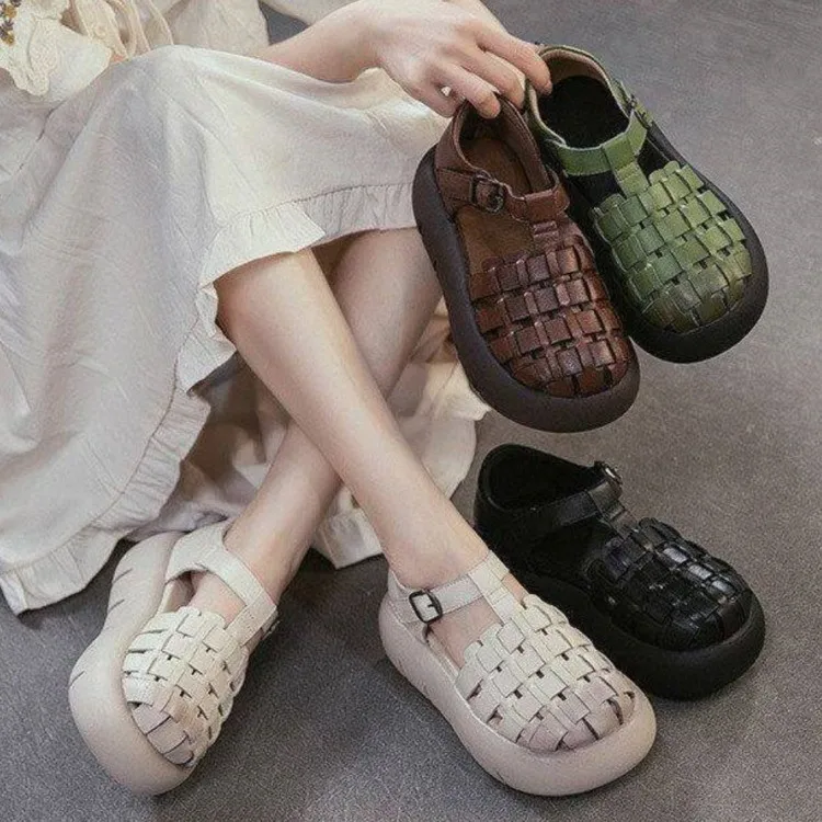 Women Woven Closed Toe Sandals Ankle Buckle Strap Platform Slip On Non Slip Soft Thick Sole Casual Summer Outdoor Walking Ladies
Women Woven Closed Toe Sandals Ankle Buckle Strap Platform Slip On Non Slip Soft Thick Sole Casual Summer Outdoor Walking Ladies
