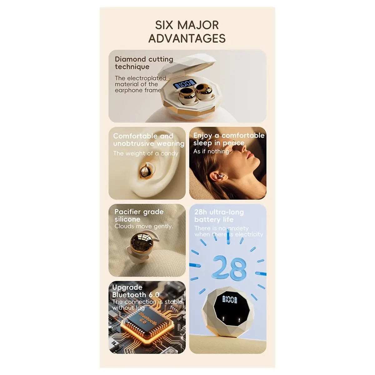 Stable- Wireless Sleep Earbuds Bluetooth 6.0,Soft in Ear Ear Buds,Mini Sleep Headphones Small Design for Side Sleepers White
Stable- Wireless Sleep Earbuds Bluetooth 6.0,Soft in Ear Ear Buds,Mini Sleep Headphones Small Design for Side Sleepers White