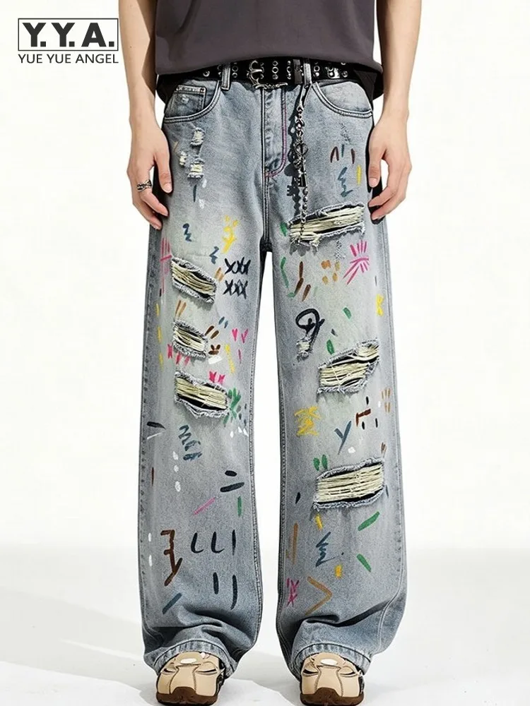 Summer Casual Mens American Style Vintage High Street Mid Waist Jeans Letters Hole Ripped Denim Trousers Loose Straight Pants
Summer Casual Mens American Style Vintage High Street Mid Waist Jeans Letters Hole Ripped Denim Trousers Loose Straight Pants