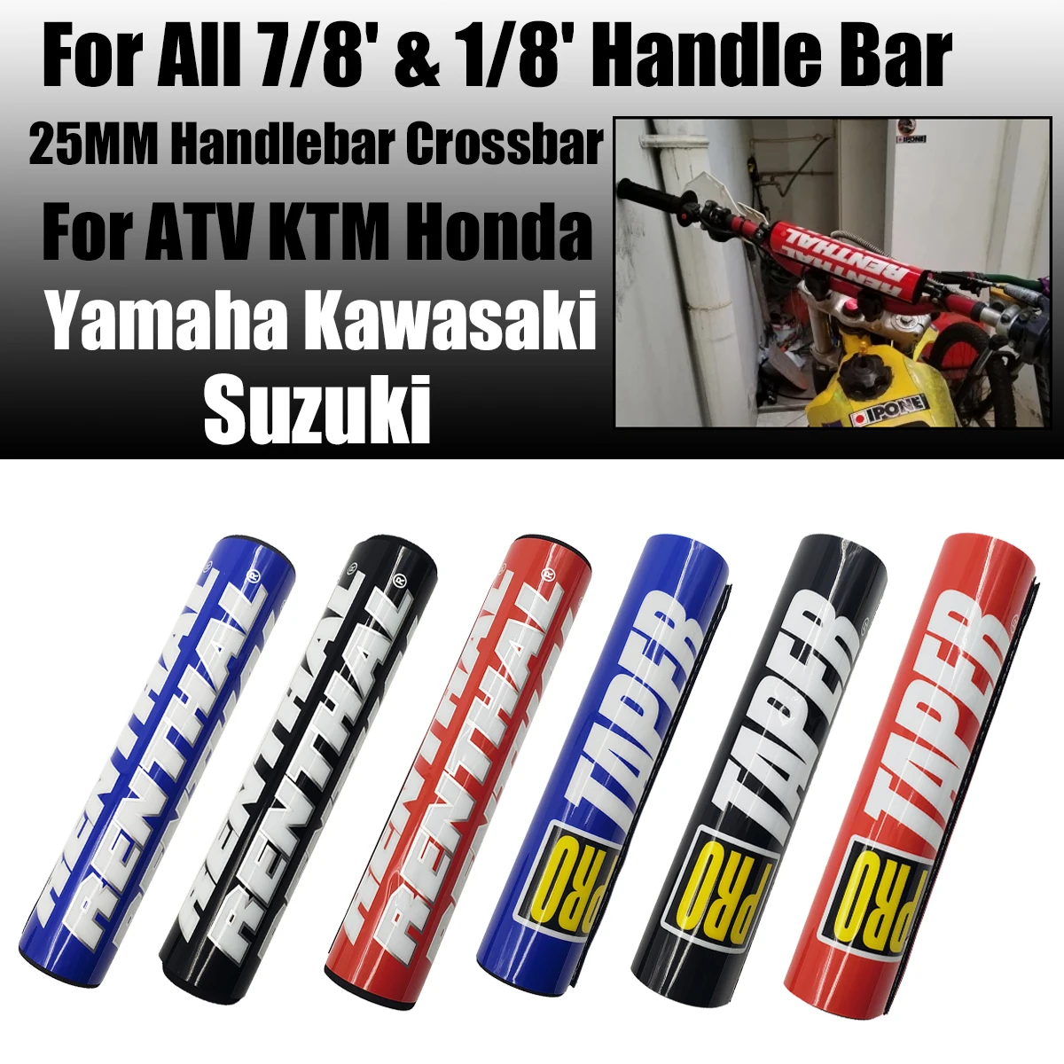 25cm length Handlebar Pads For Renthal Pro 7/8" Handlebar Crossbar For Honda KTM Yamaha Kawasaki ATV EXC CRF YZF Dirt Motorcycle
25cm length Handlebar Pads For Renthal Pro 7/8" Handlebar Crossbar For Honda KTM Yamaha Kawasaki ATV EXC CRF YZF Dirt Motorcycle