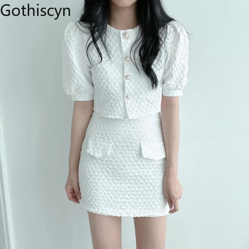 Gothiscyn Elegant Set Women's Summer O-neck Short-sleeved Cardigan High Waisted Mini Skirt Two-piece Set Fashion Female Clothes
Gothiscyn Elegant Set Women's Summer O-neck Short-sleeved Cardigan High Waisted Mini Skirt Two-piece Set Fashion Female Clothes
