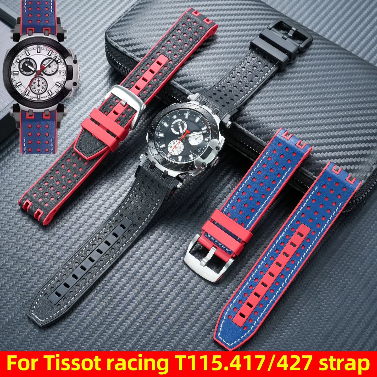 Ремешок из натуральной кожи T115417, 22 мм, для часов Tissot T-sport Racing T115.417 Moto GP, с резиновой подкладкой, аксессуары для ремешков для часов.
Ремешок из натуральной кожи T115417, 22 мм, для часов Tissot T-sport Racing T115.417 Moto GP, с резиновой подкладкой, аксессуары для ремешков для часов.