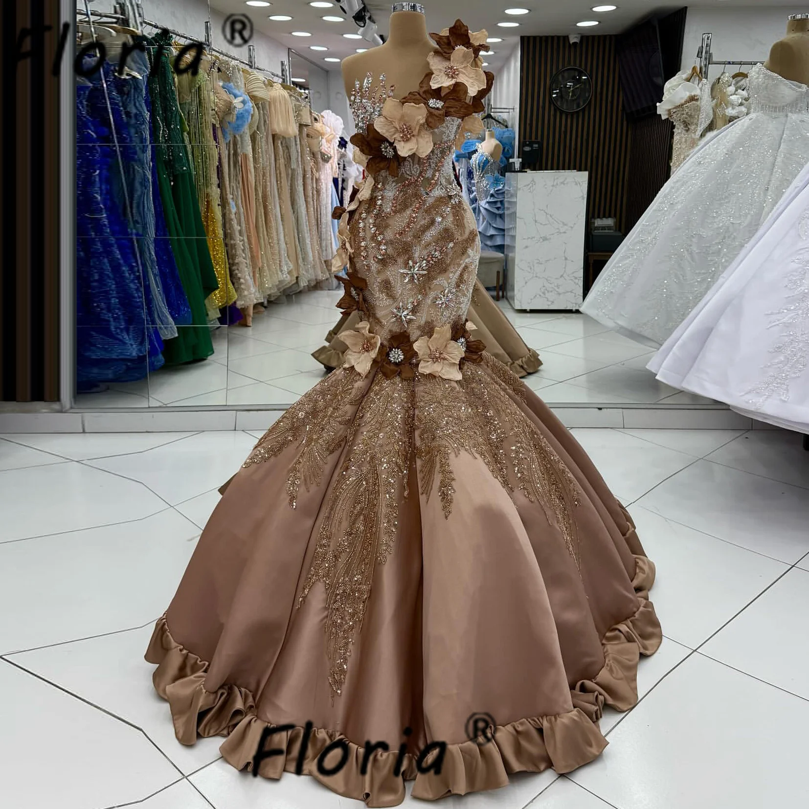 Luxury Beaded Mermaid Prom Dress Crystal Flower Lace Formal Event Gowns Party Wedding Dresses Customized robes de soirée 2026
Luxury Beaded Mermaid Prom Dress Crystal Flower Lace Formal Event Gowns Party Wedding Dresses Customized robes de soirée 2026