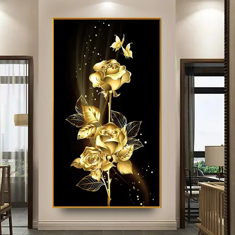 DIY full Diamond Embroidery,Round Diamond 5D Golden rose bedroom butterfly Living room decoration rhinestone Diamond painting
DIY full Diamond Embroidery,Round Diamond 5D Golden rose bedroom butterfly Living room decoration rhinestone Diamond painting