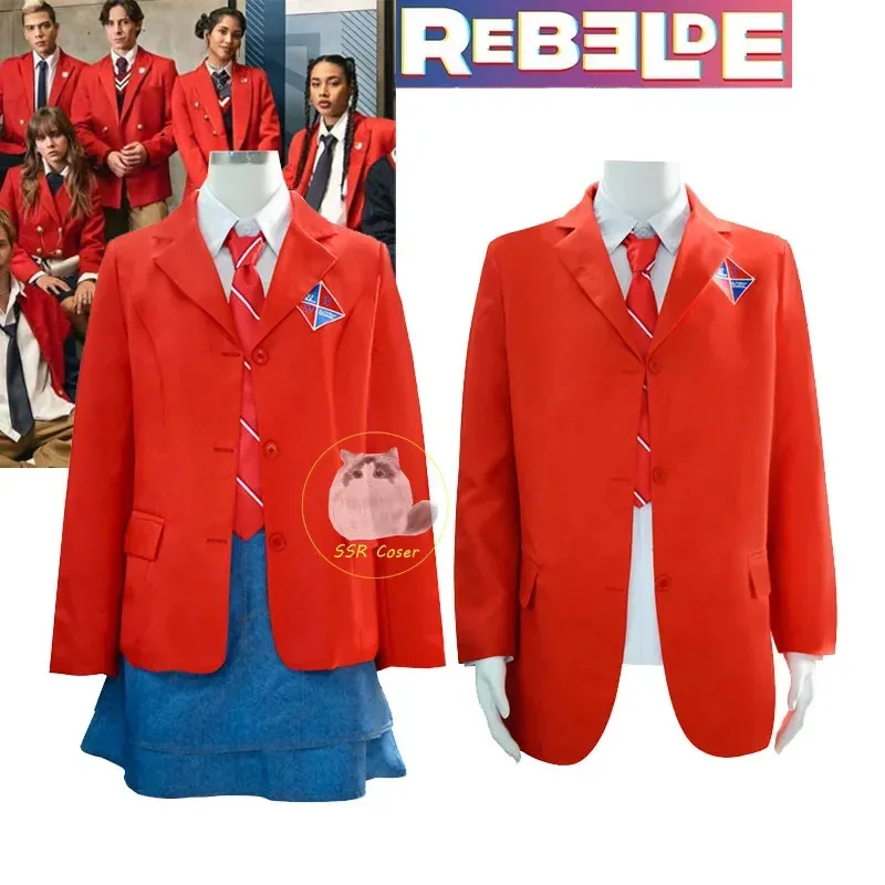 EWS Rebelde Cosplay Costume High School Uniform Red Suit Jacket Skirt Shirt Tie Full Set Halloween Party Costumes for Men Women
EWS Rebelde Cosplay Costume High School Uniform Red Suit Jacket Skirt Shirt Tie Full Set Halloween Party Costumes for Men Women