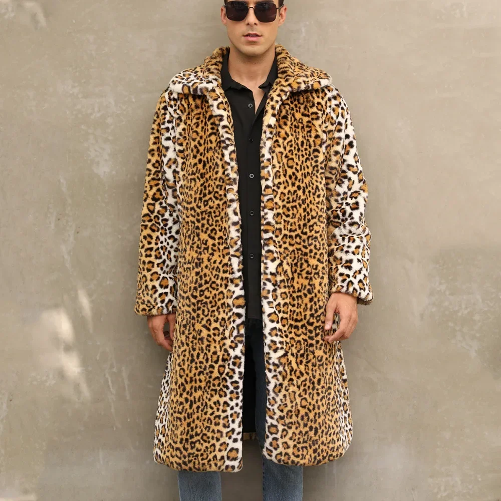 Faux Fur Coat Men Leopard Warm Loose Men Autumn Winter Long Coats Warm Thick Streetwear High Waist Maxi Elegant 2025 Jackets
Faux Fur Coat Men Leopard Warm Loose Men Autumn Winter Long Coats Warm Thick Streetwear High Waist Maxi Elegant 2025 Jackets