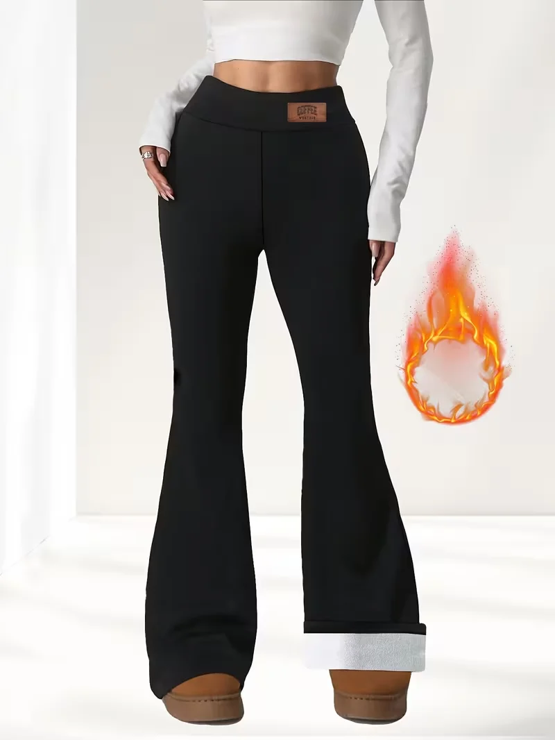 Women's Fleece-Lined Windproof Flare Ski Pants - High-Waist Tummy-Control Thermal Sports Pants with Plush Interior for Winter
Women's Fleece-Lined Windproof Flare Ski Pants - High-Waist Tummy-Control Thermal Sports Pants with Plush Interior for Winter