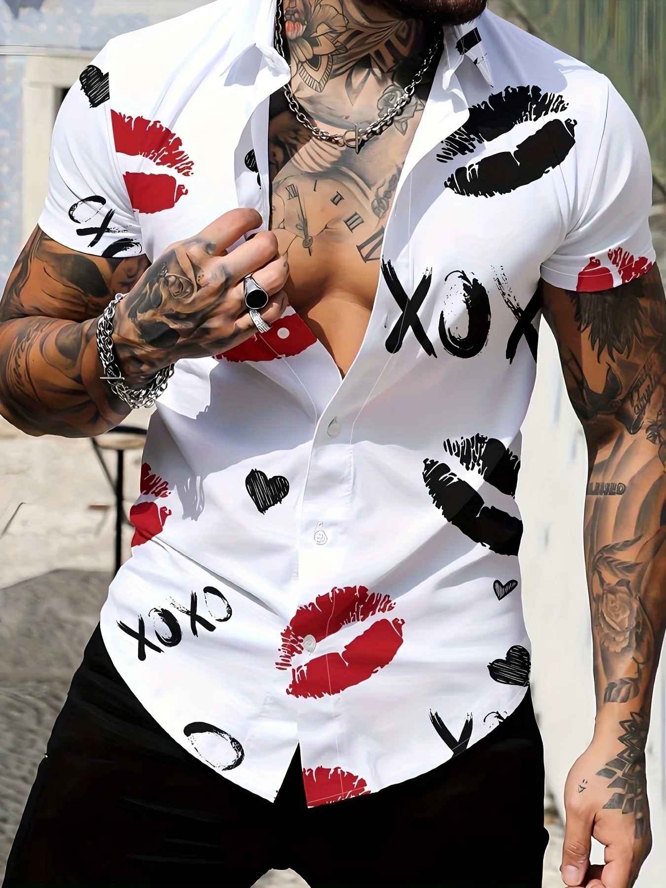 2026 Summer New Style Short-Sleeved Shirt With 3D Lip Design Casual Fashion Comfortable Soft Breathable Camisetas Gym Hombres
2026 Summer New Style Short-Sleeved Shirt With 3D Lip Design Casual Fashion Comfortable Soft Breathable Camisetas Gym Hombres