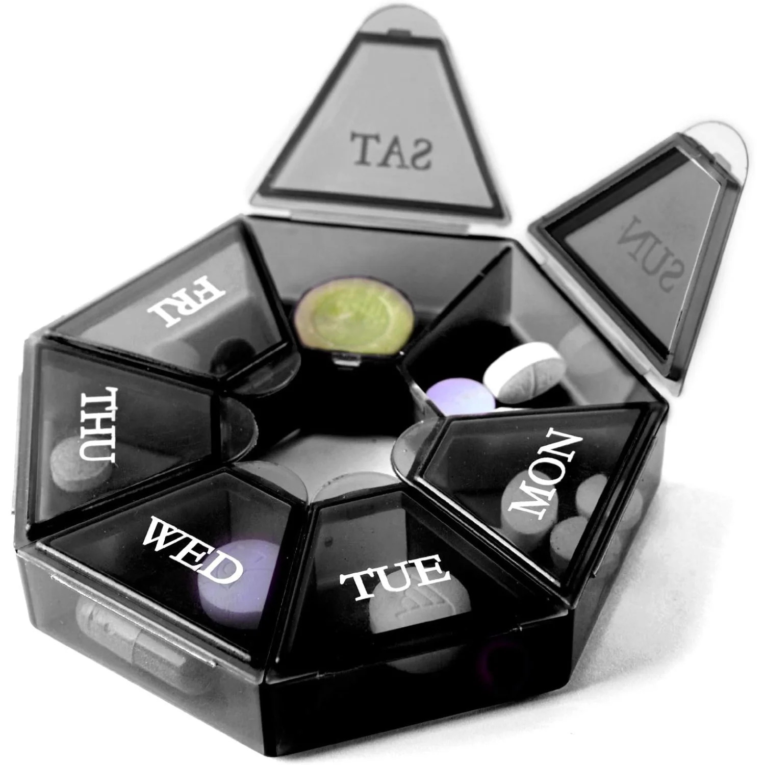 7-Sided portable pill medicine planner small case (seven day weekly container) Medication, vitamin holder boxes organizer pillb
7-Sided portable pill medicine planner small case (seven day weekly container) Medication, vitamin holder boxes organizer pillb