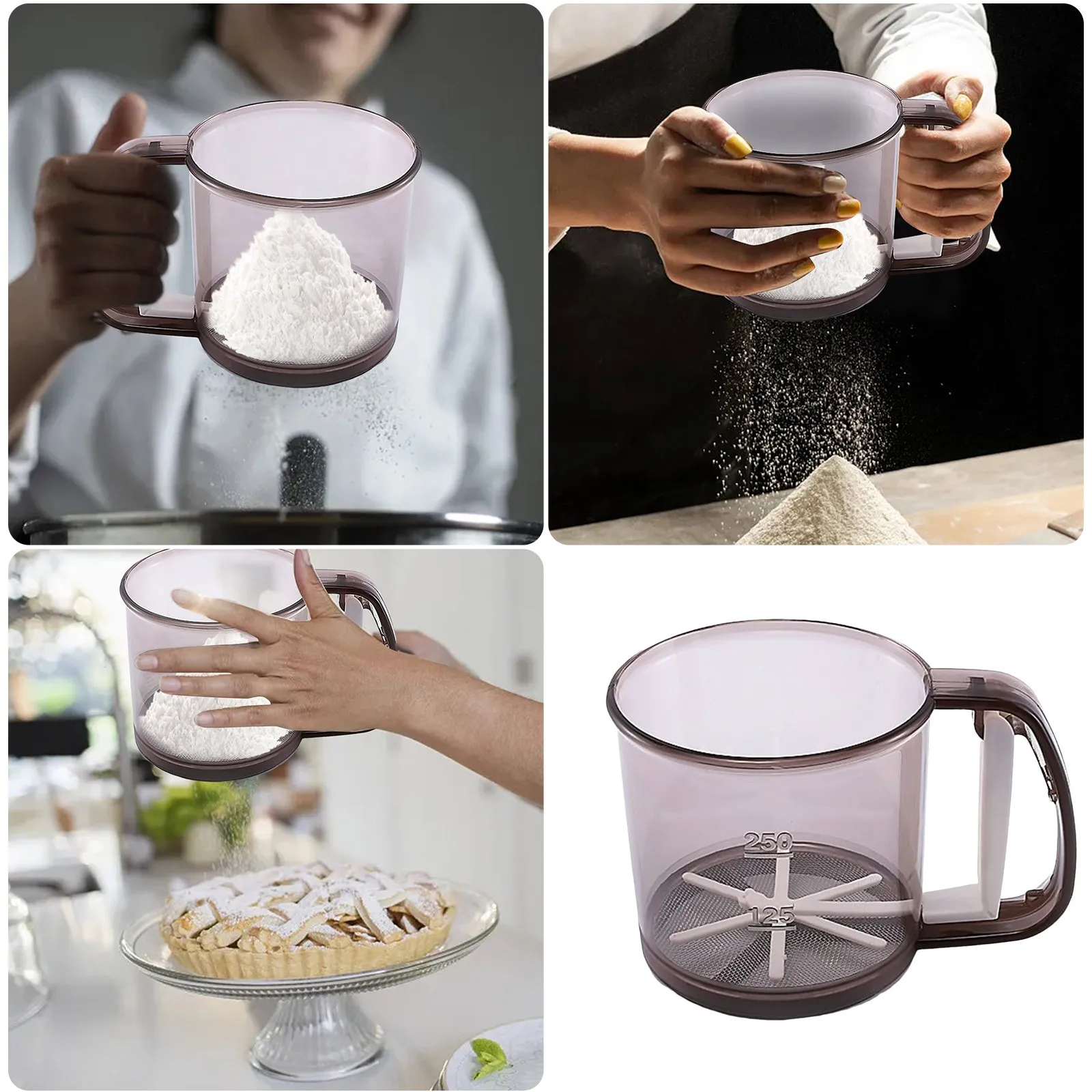 Hand Held Plastic Flour Cup Stainless Steel Baking Utensils Flour Semi Automatic Kitchen Tools Flour Bakeware with Lids for Oven
Hand Held Plastic Flour Cup Stainless Steel Baking Utensils Flour Semi Automatic Kitchen Tools Flour Bakeware with Lids for Oven