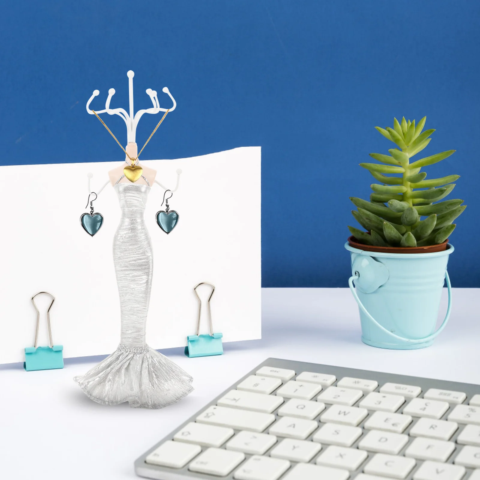 1Pcs Desktop Jewelry Organizer Rack Creative Storage Display Ring Earring Necklace Shelf Decorative Storage Desktop Jewelry Rack