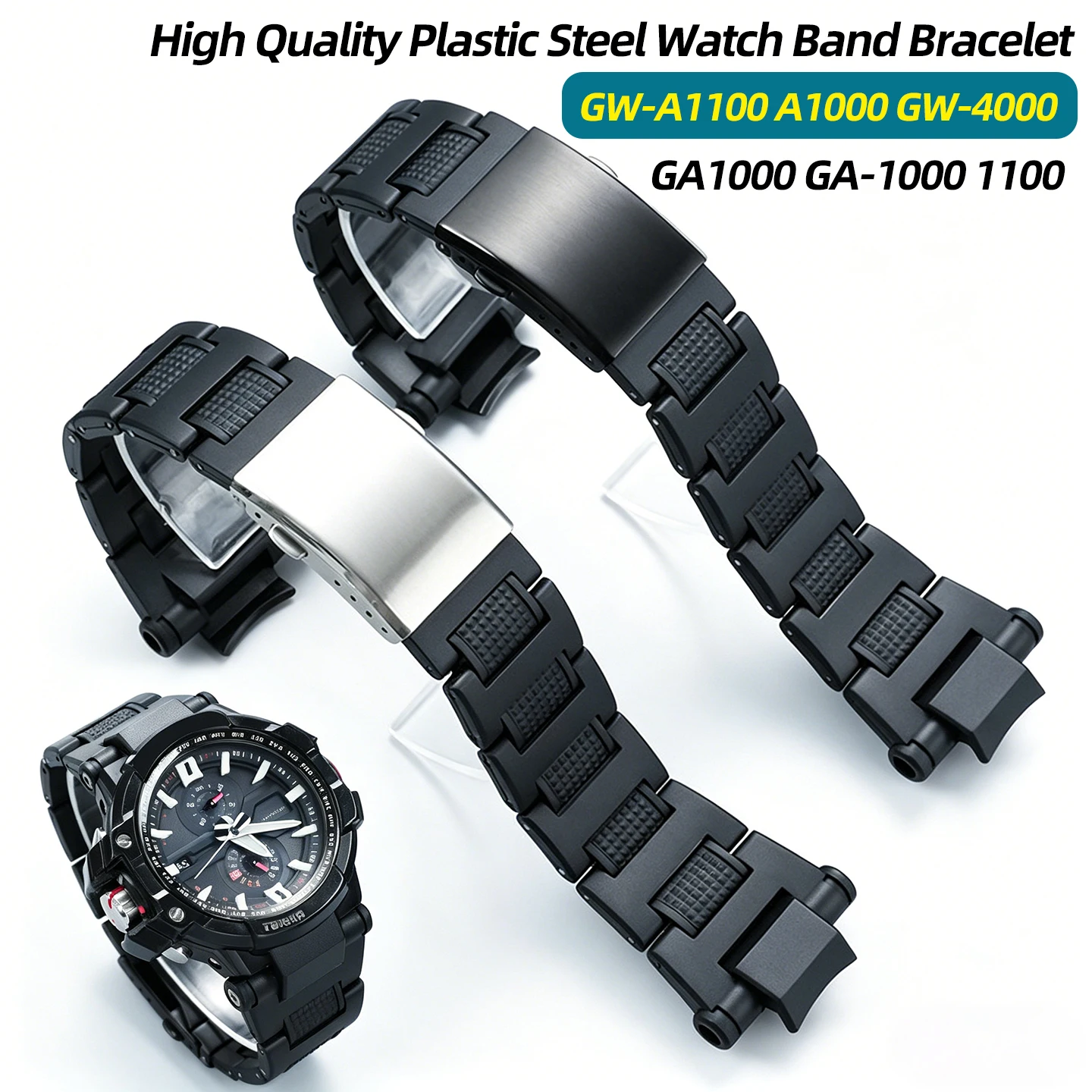 High Quality Plastic Steel Watch Band Bracelet For Casio G-Shock GW-A1100 GW-A1000 GW-4000 GA1000/1100 Men Replacement Watchband
High Quality Plastic Steel Watch Band Bracelet For Casio G-Shock GW-A1100 GW-A1000 GW-4000 GA1000/1100 Men Replacement Watchband