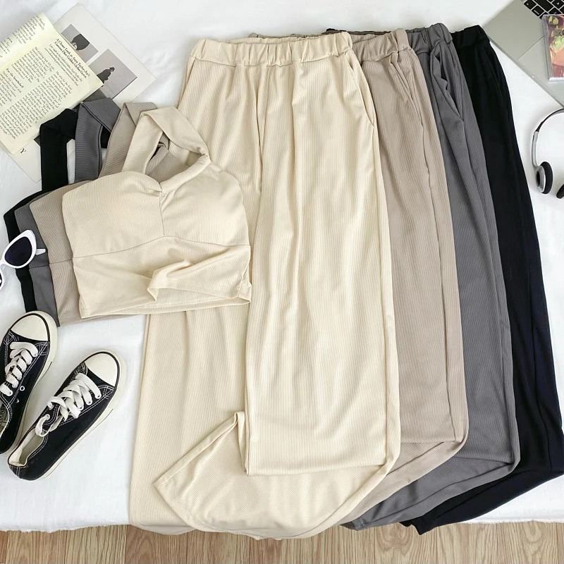 Pure Desire Sle ort Crop Top And High Waist Wide Leg Pants Two Piece Set Women's Faion Summer Cotton Outfit
Pure Desire Sle ort Crop Top And High Waist Wide Leg Pants Two Piece Set Women's Faion Summer Cotton Outfit
