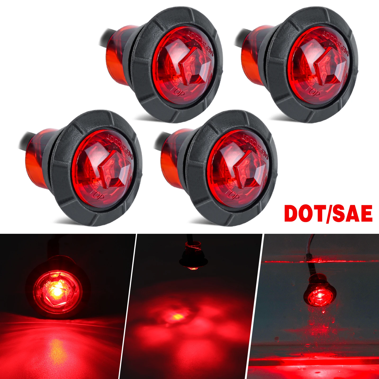 3/4" 12V LED Side Marker Light Round Bullet Button Clearance Lamp Waterproof IP68 Car Truck Trailer Bus 12v Universal DOT SAE
3/4" 12V LED Side Marker Light Round Bullet Button Clearance Lamp Waterproof IP68 Car Truck Trailer Bus 12v Universal DOT SAE