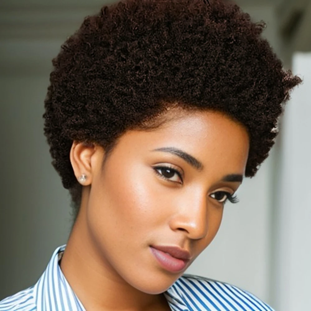 6inch Short Afro kinky Curly Wigs for Women Human Hair Pixie Cut Bouncy Curly Human Hair Wigs Natural Color Short Curly Wig Mach
6inch Short Afro kinky Curly Wigs for Women Human Hair Pixie Cut Bouncy Curly Human Hair Wigs Natural Color Short Curly Wig Mach