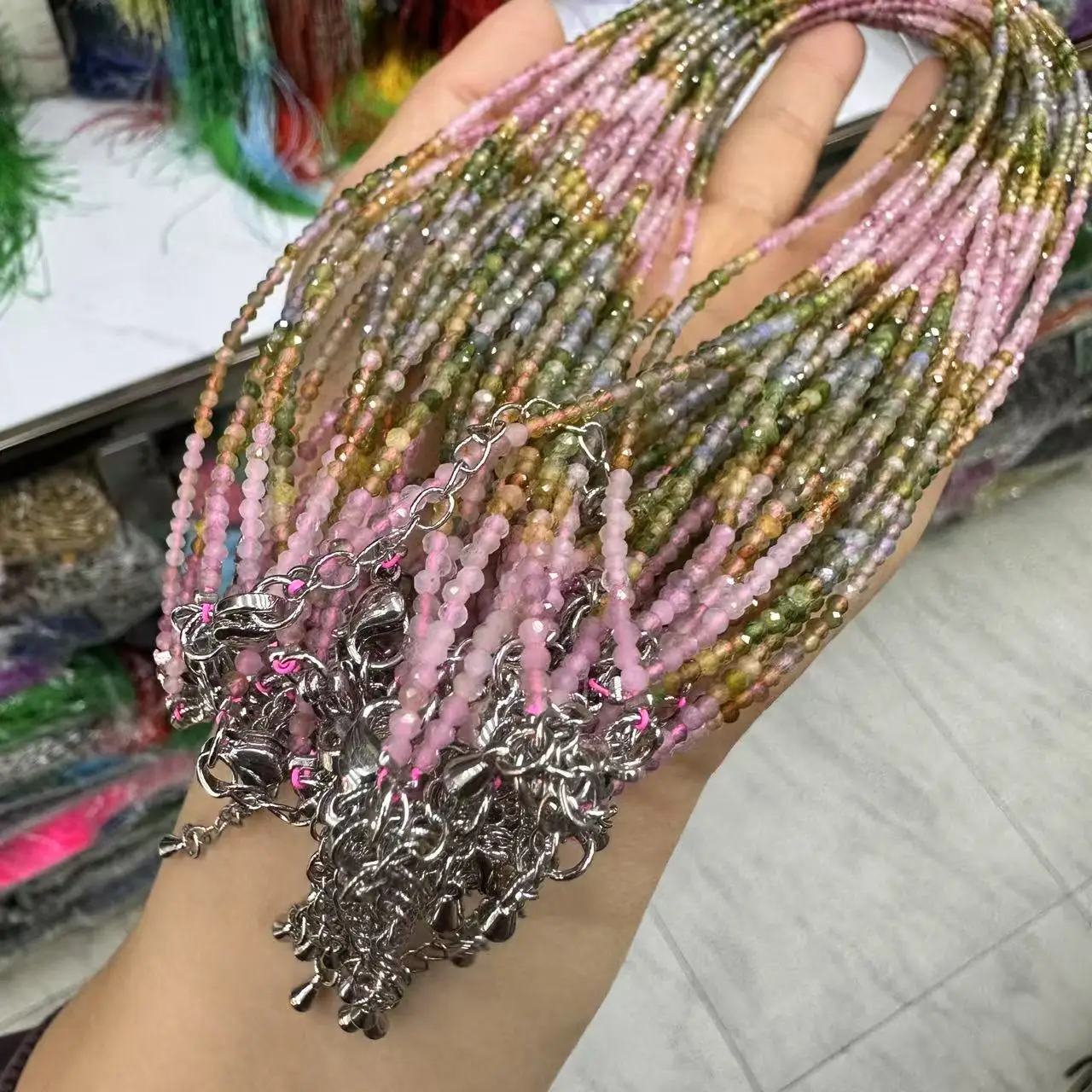 Natural Gradient Tourmaline Faceted Round Loose Beads 38cm DIY Bracelet Necklace Jewelry Making Gemstone Beads For Women Fashion
Natural Gradient Tourmaline Faceted Round Loose Beads 38cm DIY Bracelet Necklace Jewelry Making Gemstone Beads For Women Fashion