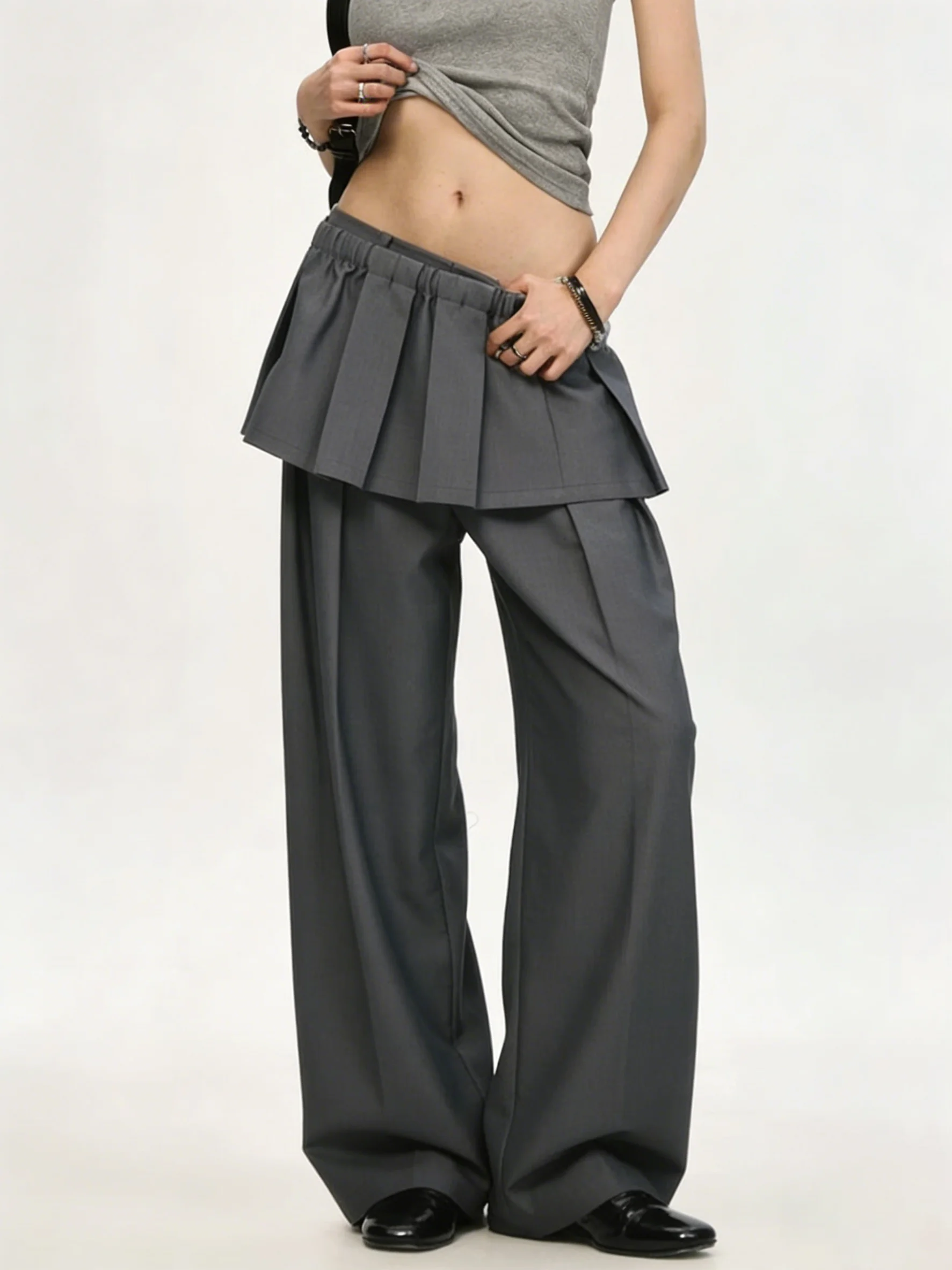 Deep Grey Detachable Suit Skirt Casual Wide Leg Pants Women's Trousers 2026 New Style Trendy Product Straight Leg Pants
Deep Grey Detachable Suit Skirt Casual Wide Leg Pants Women's Trousers 2026 New Style Trendy Product Straight Leg Pants