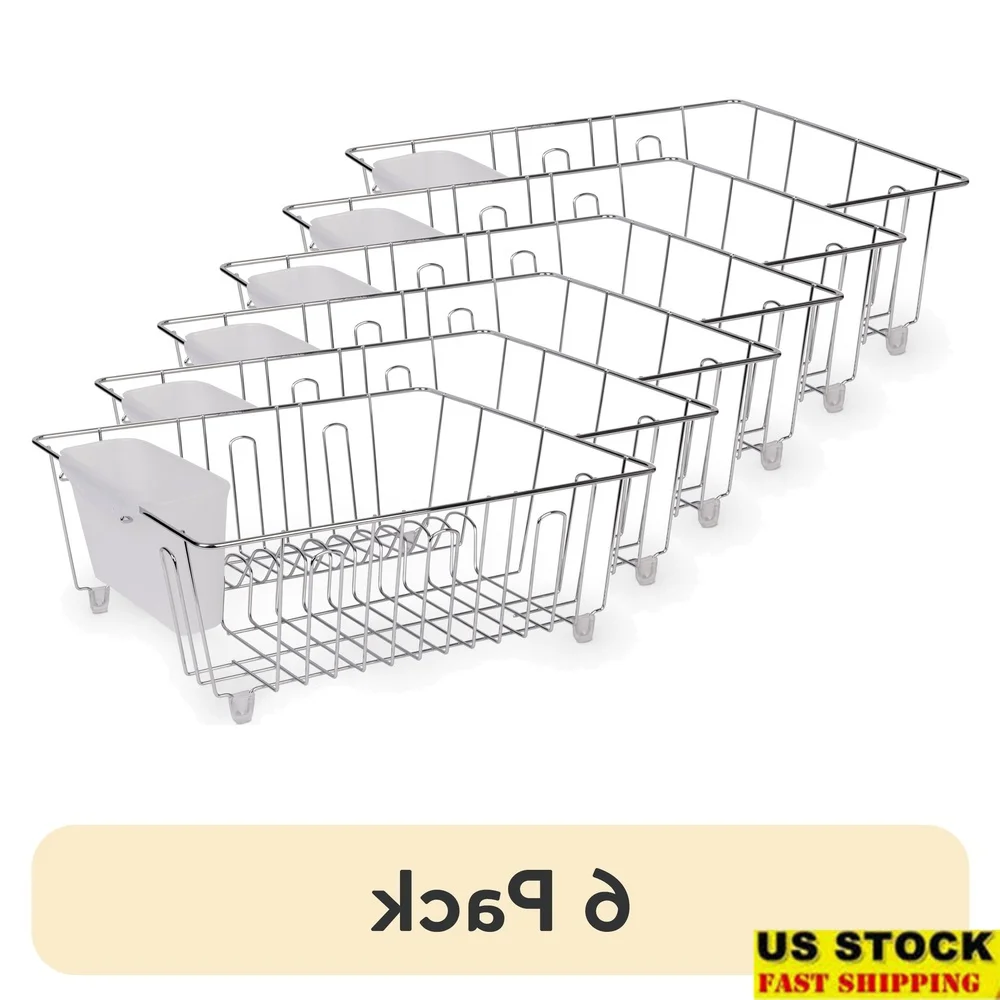 6 Pack Small Chrome Wire Dish Rack with Cutlery Cup Kitchen Organizer Drying Dishes and Silverware Countertop Storage
6 Pack Small Chrome Wire Dish Rack with Cutlery Cup Kitchen Organizer Drying Dishes and Silverware Countertop Storage