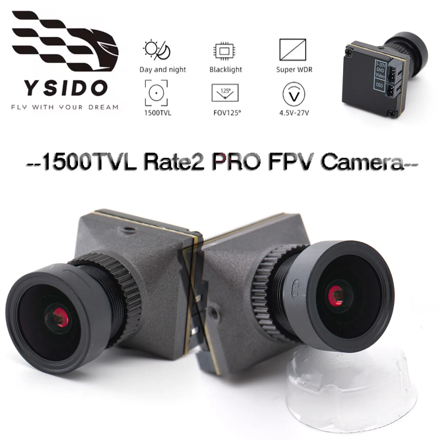 Камера FPV YSIDO Rate2 PRO 1500TVL 16:9/4:3 WDR HD для радиоуправляемых гоночных и летательных моделей самолетов, квадрокоптеров, дронов и аксессуаров
Камера FPV YSIDO Rate2 PRO 1500TVL 16:9/4:3 WDR HD для радиоуправляемых гоночных и летательных моделей самолетов, квадрокоптеров, дронов и аксессуаров