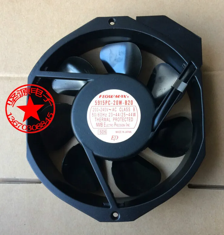 FLOWMAX 5915PC-20W-B20 5SD AC 200-240V 23-44/25-44W 172x150x38mm Cooling Fan
FLOWMAX 5915PC-20W-B20 5SD AC 200-240V 23-44/25-44W 172x150x38mm Cooling Fan