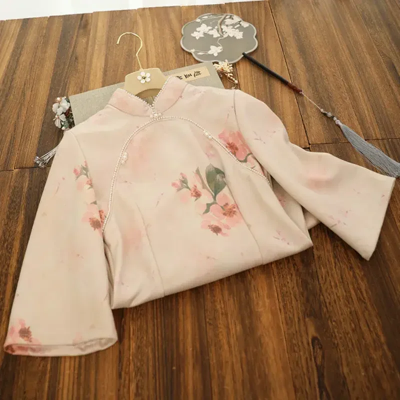 Autumn Qipao Long Split Dress Sweet Pink Cheongsam New Elegant Long-sleeved Girl Improved Vintage Chinese Style
Autumn Qipao Long Split Dress Sweet Pink Cheongsam New Elegant Long-sleeved Girl Improved Vintage Chinese Style