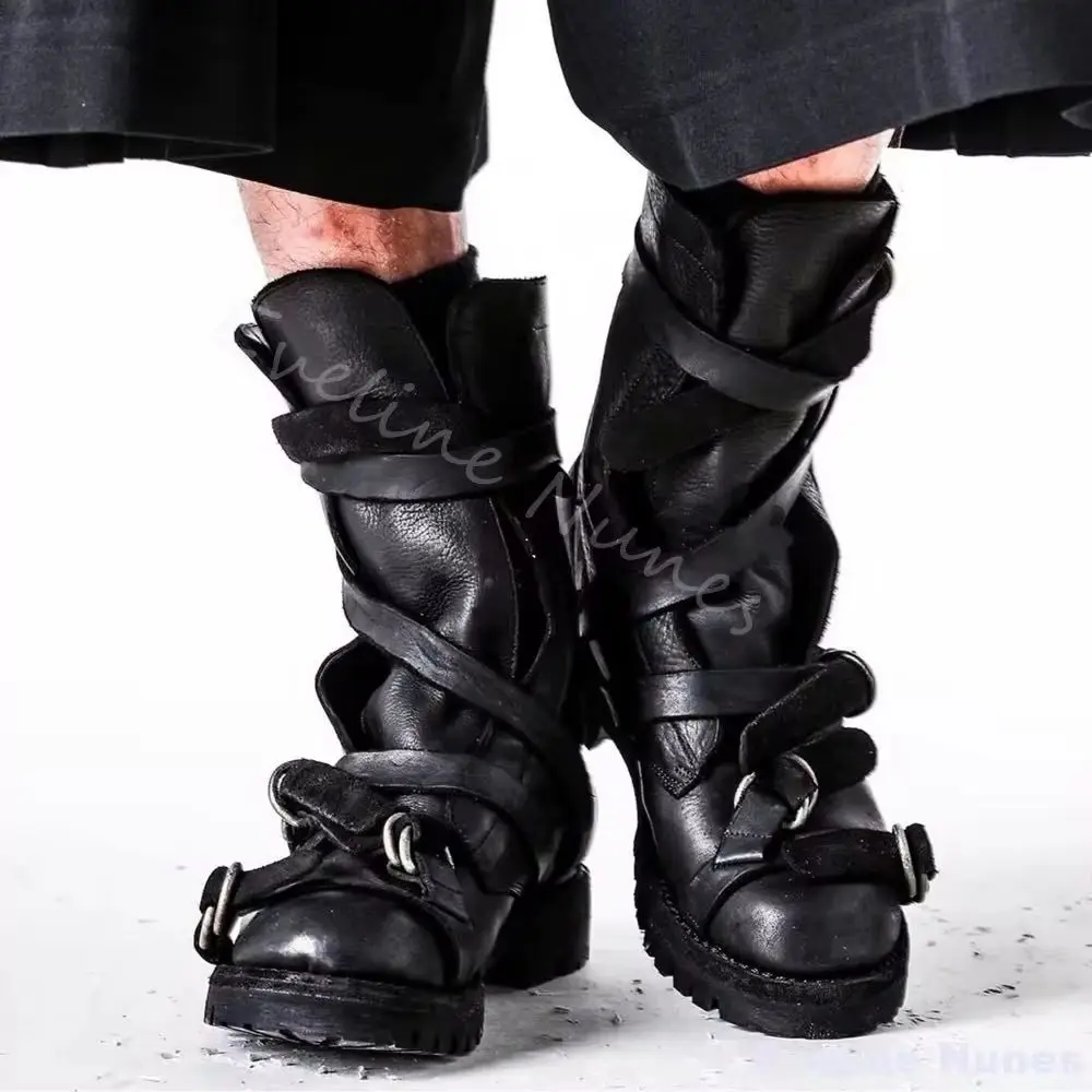 Retro Old Motorcycle Boots Men Women Black Genuine Leather Lace-up Mid Calf Boots 2025 Belt Buckle Wasteland Style Fashion Boots
Retro Old Motorcycle Boots Men Women Black Genuine Leather Lace-up Mid Calf Boots 2025 Belt Buckle Wasteland Style Fashion Boots