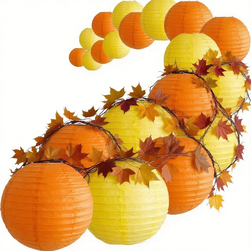Paper Lanterns with 6.5FT Maple Vine Decorative Chinese Hanging Round Wedding Party Christmas Decor Autumn Indoor Outdoor
Paper Lanterns with 6.5FT Maple Vine Decorative Chinese Hanging Round Wedding Party Christmas Decor Autumn Indoor Outdoor