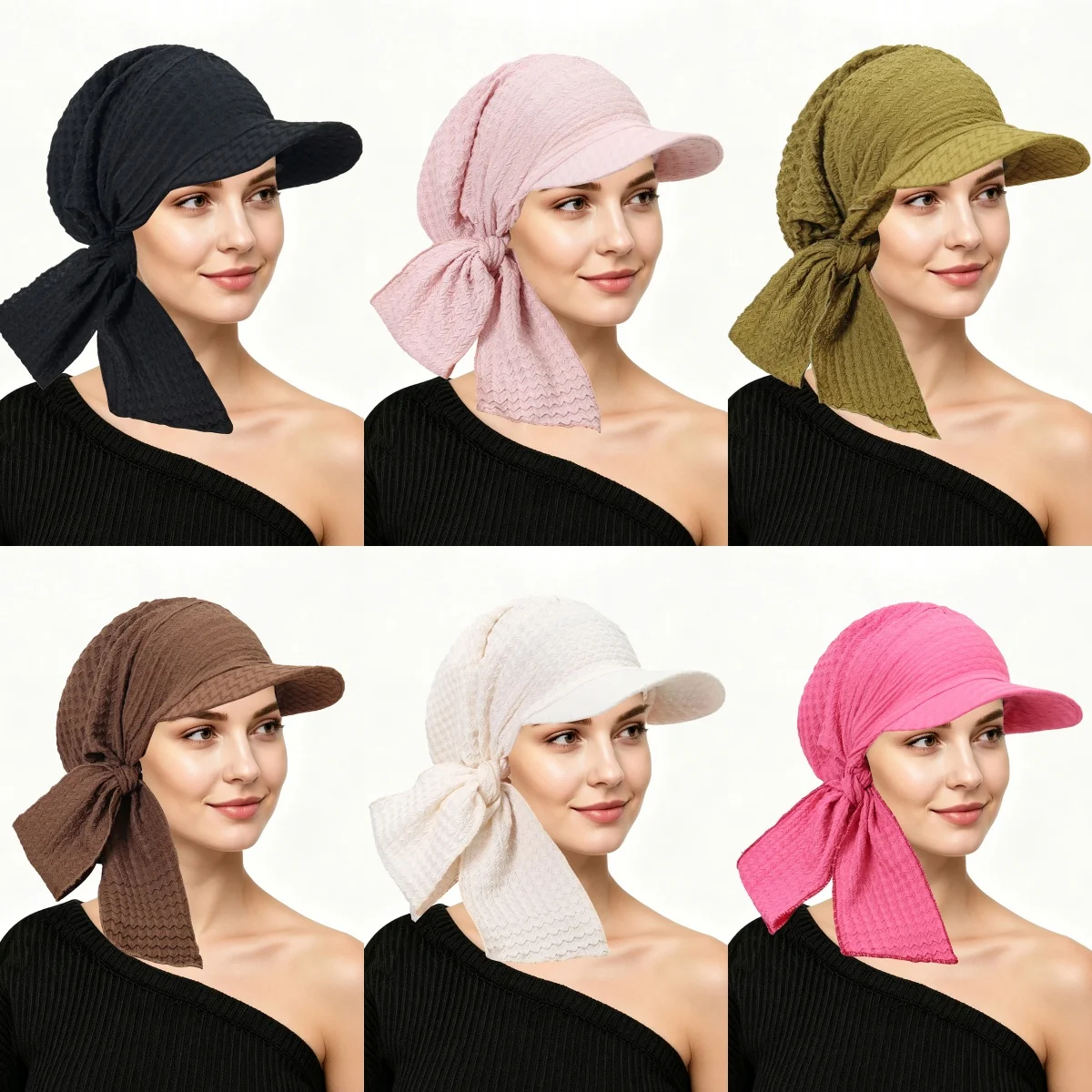 Trendy Women Solid Color Turban Hat Outdoor Brim Sunshade Hats Curved Hat Baseball Cap Sun Hats Headscarf Scarf Femme
Trendy Women Solid Color Turban Hat Outdoor Brim Sunshade Hats Curved Hat Baseball Cap Sun Hats Headscarf Scarf Femme