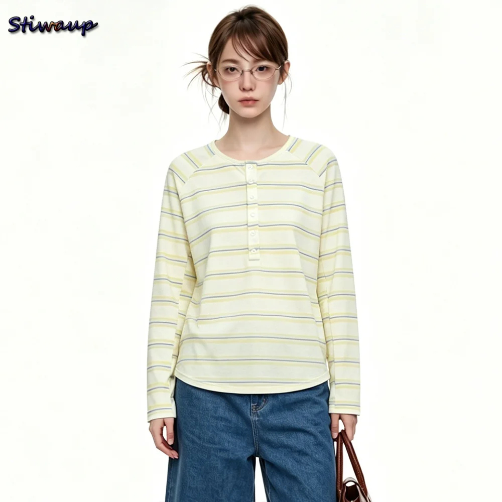 Long Sleeve Tops for Woman Cream Striped Round Neck Women Sweatshirts Loose Fashion Streetwear Oversized Long Sleeve Tshirt Y2k
Long Sleeve Tops for Woman Cream Striped Round Neck Women Sweatshirts Loose Fashion Streetwear Oversized Long Sleeve Tshirt Y2k