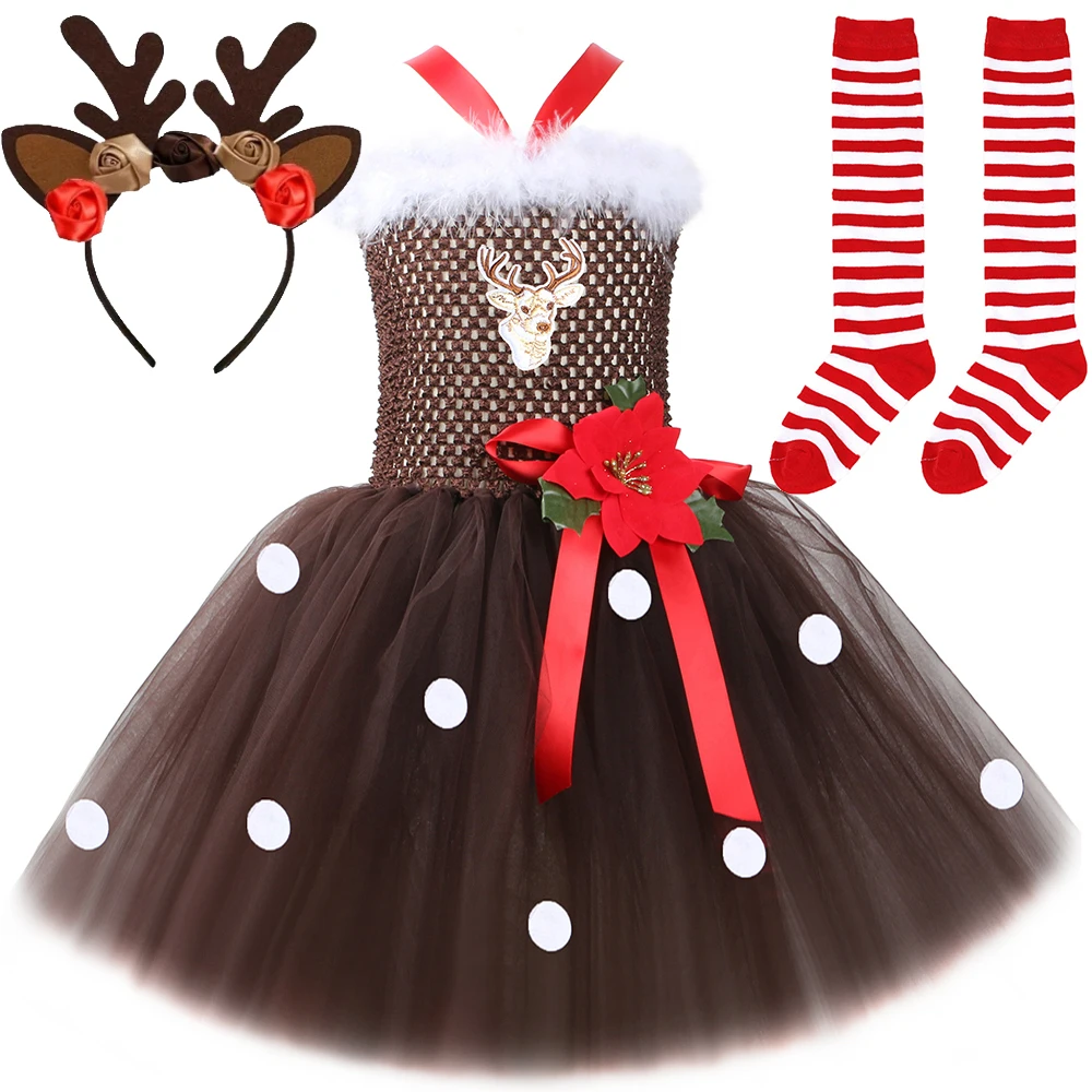 Brown Deer Costumes for Baby Girls Christmas Holiday Tutu Dress for Kids Animal Elk Outfit Children Reindeer New Year Clothes
Brown Deer Costumes for Baby Girls Christmas Holiday Tutu Dress for Kids Animal Elk Outfit Children Reindeer New Year Clothes