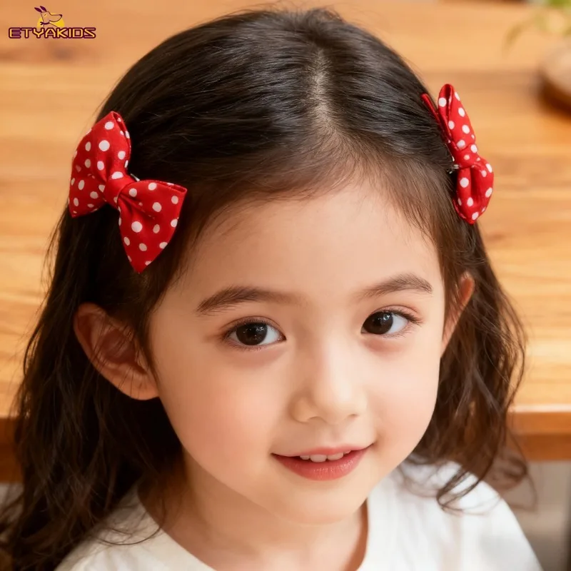 2Pcs Red Korean Fashion Kids Hair Clips Sweet Dot Plaid Bow Barrettes Children Hair Accessories New Year's Headwear
2Pcs Red Korean Fashion Kids Hair Clips Sweet Dot Plaid Bow Barrettes Children Hair Accessories New Year's Headwear