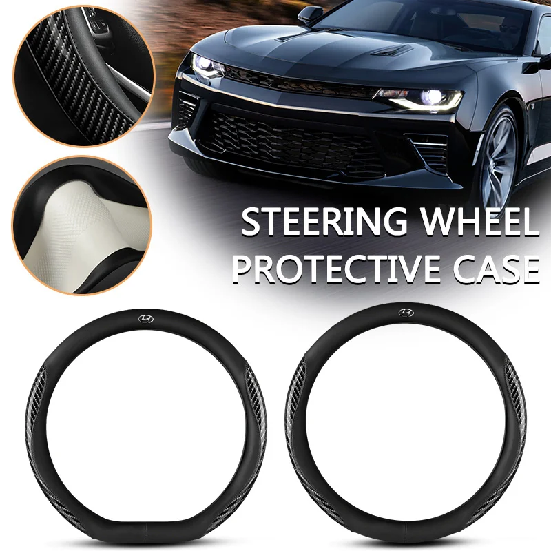 For Hyundai Logo Universal 37-38cm Car Steering Wheel Cover Carbon Fiber Texture Leather Anti-Slip Car Steering Wrap Accessory
For Hyundai Logo Universal 37-38cm Car Steering Wheel Cover Carbon Fiber Texture Leather Anti-Slip Car Steering Wrap Accessory