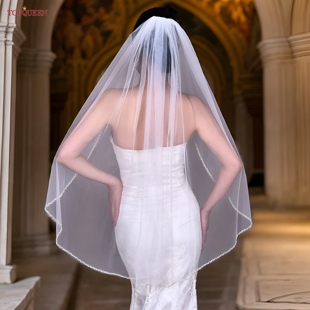 TOPQUEEN Wedding Veil Beaded Veil Crystal Pearl Bridal Short Veil Single Layer White Off-White Bridal Accessories V32
TOPQUEEN Wedding Veil Beaded Veil Crystal Pearl Bridal Short Veil Single Layer White Off-White Bridal Accessories V32