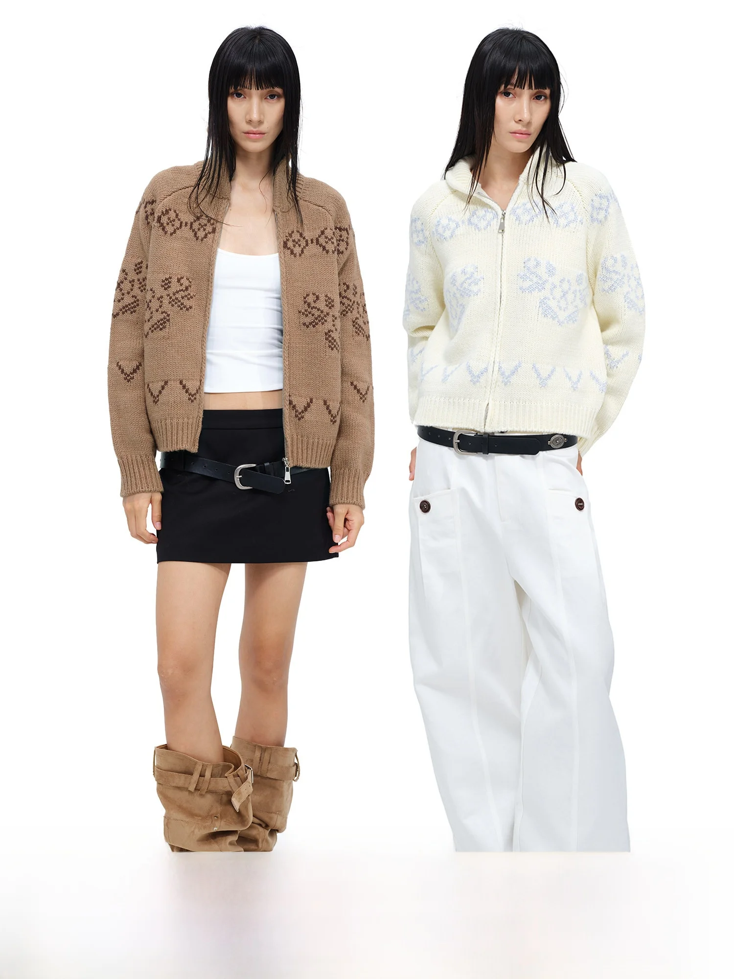 COINROVA Two-Tone 20 Wool Blend Fair Isle Flower Pattern Arc Collar Sweater Cardigan Autumn Winter Faion Women's Knittedwear
COINROVA Two-Tone 20 Wool Blend Fair Isle Flower Pattern Arc Collar Sweater Cardigan Autumn Winter Faion Women's Knittedwear