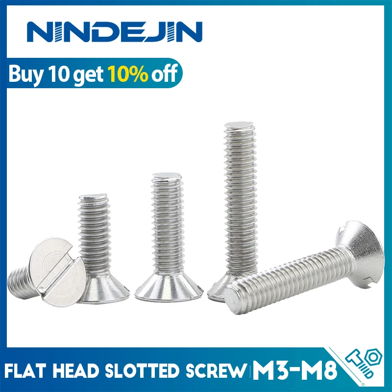 NINDEJIN 5-50pcs Flat Head Slotted Machine Screw M3 M4 M5 M6 M8 Stainless Steel Countersunk Head Slotted Screw Bolt
NINDEJIN 5-50pcs Flat Head Slotted Machine Screw M3 M4 M5 M6 M8 Stainless Steel Countersunk Head Slotted Screw Bolt