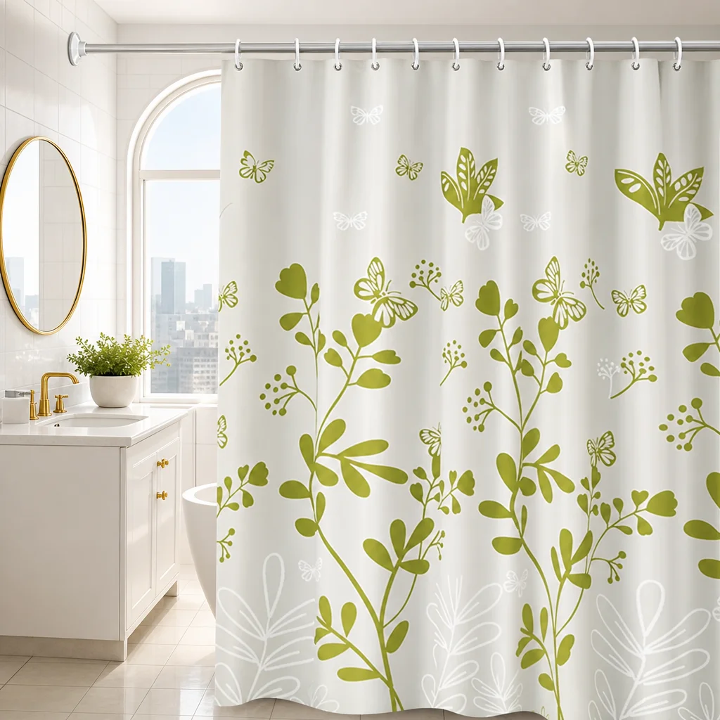 Green Leaves Shower Curtain Butterfly Plant Bath Curtains Botanical Fabric Waterproof Polyester Minimalist Bathroom Decorations
Green Leaves Shower Curtain Butterfly Plant Bath Curtains Botanical Fabric Waterproof Polyester Minimalist Bathroom Decorations