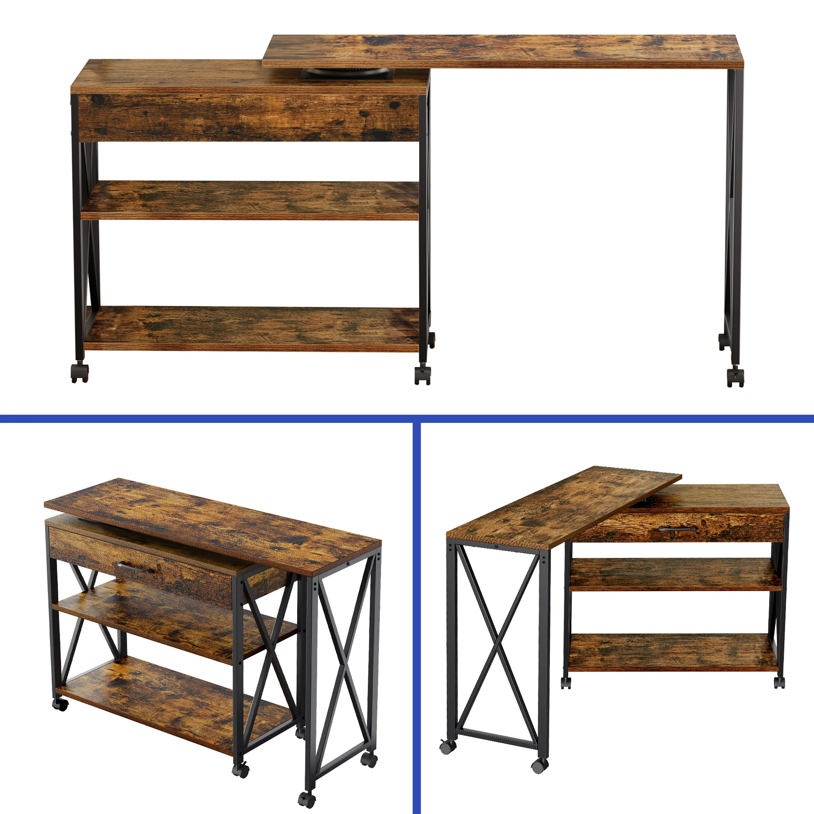 360° Rotating Desk Corner L Shape Workstation Home Office Computer Console Table
360° Rotating Desk Corner L Shape Workstation Home Office Computer Console Table