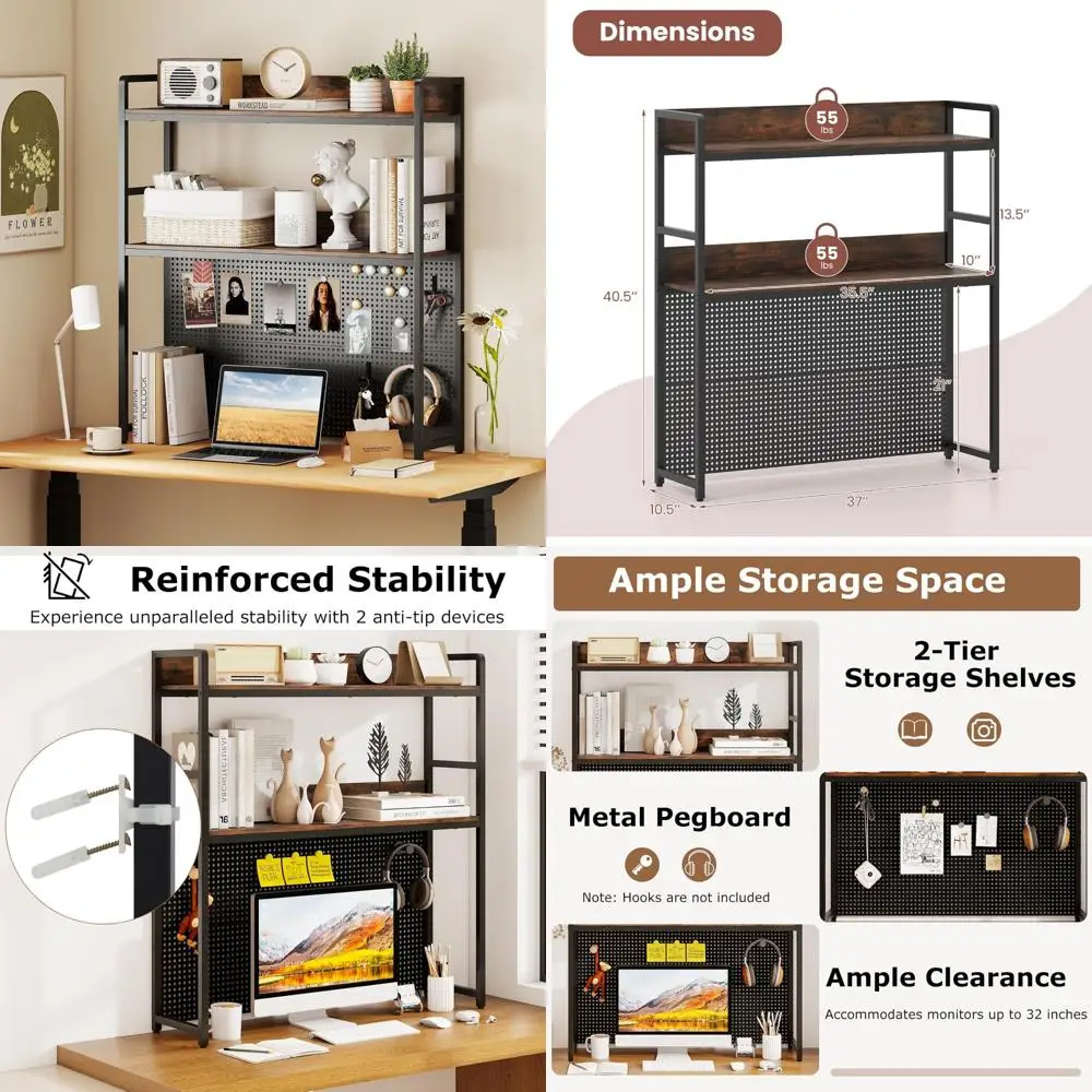 Настольный ящик для хранения компьютерного монитора с 37 книжными полками и 2-уровневой стойкой для дисплея, настольный органайзер
Настольный ящик для хранения компьютерного монитора с 37 книжными полками и 2-уровневой стойкой для дисплея, настольный органайзер