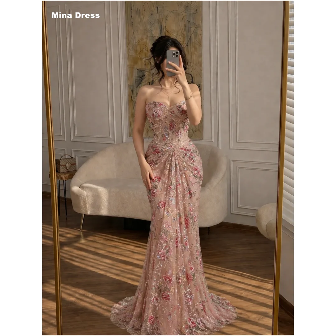 Mina Customized Pink Long Dresses for Special Occasions Sequins Flowers Beads Saudi Women's Evening Dress Sleeveless Backless
Mina Customized Pink Long Dresses for Special Occasions Sequins Flowers Beads Saudi Women's Evening Dress Sleeveless Backless