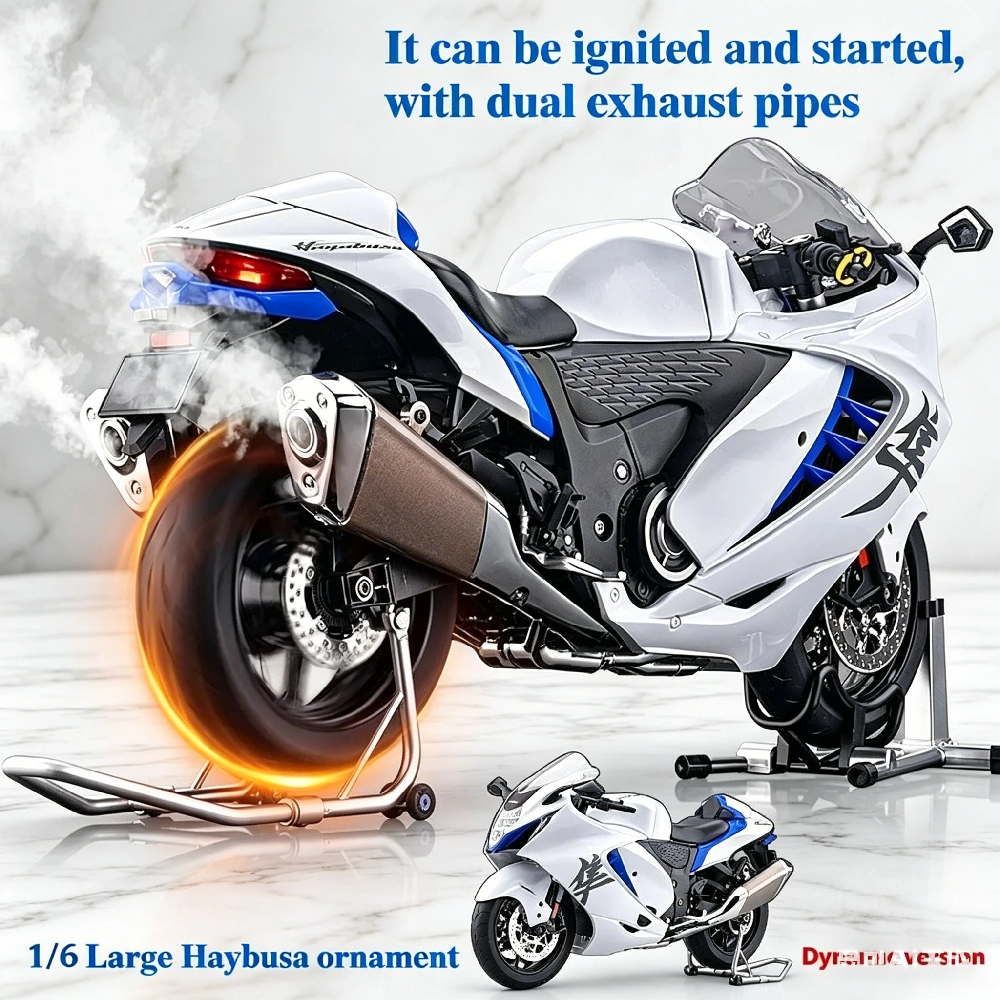 Spray 1:6 Alloy Metal Diecast Motorcycle Model Dynamic Ornaments Sound And Light Gift Collection For SUZUKI HAYABUSA GSX-1300R
Spray 1:6 Alloy Metal Diecast Motorcycle Model Dynamic Ornaments Sound And Light Gift Collection For SUZUKI HAYABUSA GSX-1300R