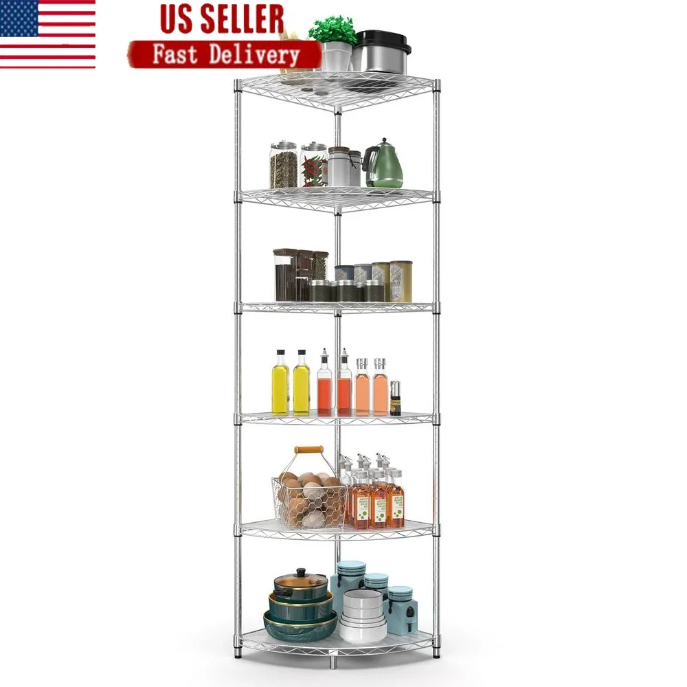 6-Tier Adjustable NSF Corner Wire Shelf Shelving Unit 18 x 18 x 72 Inch Heavy Duty Metal Storage Rack 420lbs Capacity Rust
6-Tier Adjustable NSF Corner Wire Shelf Shelving Unit 18 x 18 x 72 Inch Heavy Duty Metal Storage Rack 420lbs Capacity Rust