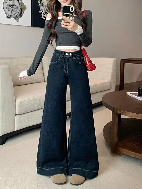 High Waist Wide Leg Denim Jeans Women Loose plus Size Pear Shape Body Non-Matching Leggings Autumn Winter New Style Retro
High Waist Wide Leg Denim Jeans Women Loose plus Size Pear Shape Body Non-Matching Leggings Autumn Winter New Style Retro