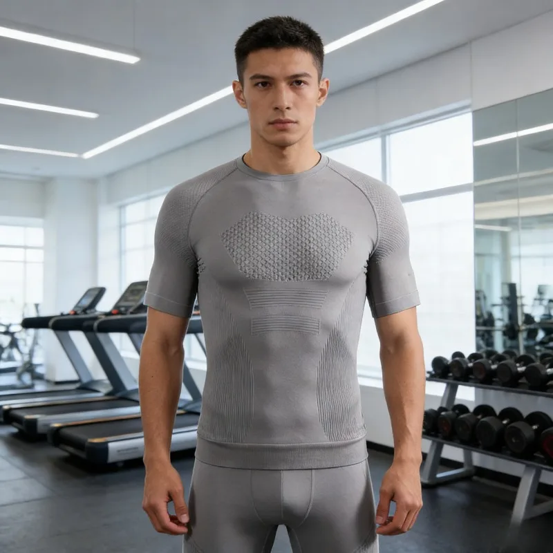 Mens Quick Dry Seamless Workout Tshirt Breathable Compression Short Sleeve Fitness Training Sport Top
Mens Quick Dry Seamless Workout Tshirt Breathable Compression Short Sleeve Fitness Training Sport Top