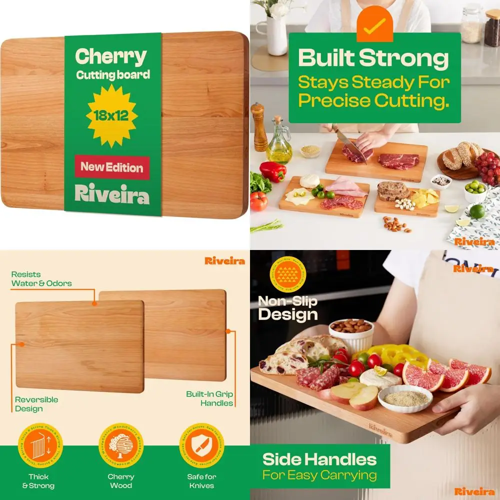 Riveira Cherry Wood Cutting Board – Gourmet Black Cherry Grandeur: 18 x 12 Wooden Cutting Board – Wooden Cutting Boards For Kitc
Riveira Cherry Wood Cutting Board – Gourmet Black Cherry Grandeur: 18 x 12 Wooden Cutting Board – Wooden Cutting Boards For Kitc